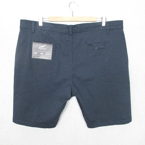 HAWKS BAY Mens Chino Shorts Size 40 Dark Blue Flex Cotton Stretch Casual - Picture 2 of 13